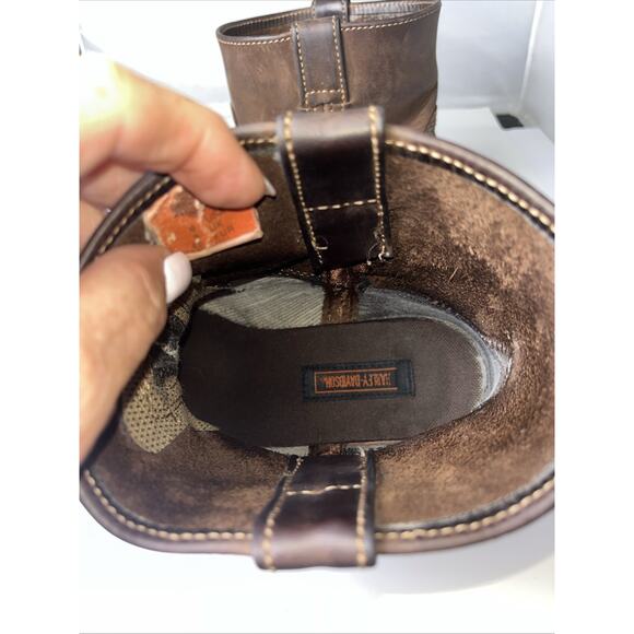 VNT Harley Davidson Harness Riding Boots Genuine Leather Square Toe Ankle Sz 9 - Picture 7 of 13